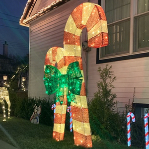 Outdoor Waterproof Candy Cane Christmas Motif Lighting for Park Walkway Holiday Landscape Decoration - Product Image 1