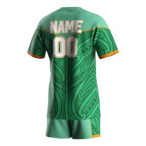 Conjunto de Camiseta y Pantalones Cortos Deportivos con Cuello en V, de Alta Calidad, para Entrenamiento, Gimnasio, Rugby, para Hombre - Product Image 2