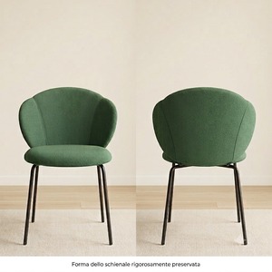 Chaise de salle à manger Corolla, dossier rembourré, structure en métal thermolaqué, design moderne, utilisation en intérieur - Product Image 1