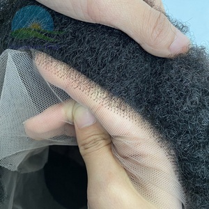 Perruque <span class=keywords><strong>afro</strong></span> à racine bouffante de 4mm 6 pouces de haut, style chaud d'usine, perruque courte en dentelle brésilienne vierge non traitée, sans traces - Product Image 3
