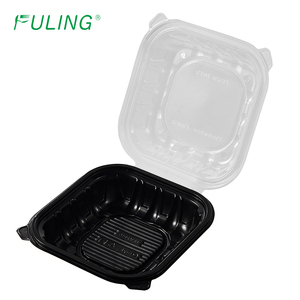 Fuling 1/3 compatment 9x9 inch BPA miễn phí mfpp microwavable PP Togo container vỏ sò takeout hộp thực phẩm bản lề để đi container - Product Image 3