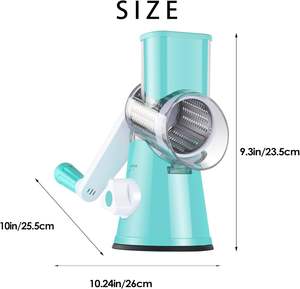 Mandoline ronde, trancheuse, moulin à noix, râpe à fromage rotative avec 3 lames en acier inoxydable - Product Image 4