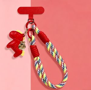 Cordon court tressé à la main en polyester avec crochet, motif poupée cheval, pour DIY, étui de téléphone portable, sac à dos et dragonne de poignet - Product Image 1