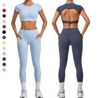 Leggings taille haute pour femmes, T-shirts, Vêtements de sport, Marque privée, Dropshipping, Hauts de yoga, Tous types