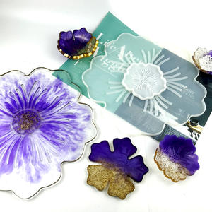 Moldes de fundición de resina hechos a mano para adornos decorativos DIY estilo Ins silicona DIY flor posavasos molde 5085 - Product Image 6