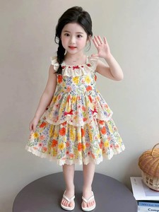Vestido de Verano sin Mangas para Niña, con Lazo Bonito, <span class=keywords><strong>Gasa</strong></span> Fina, Falda Esponjosa, Vestido de Pastel para Niñas - Product Image 6