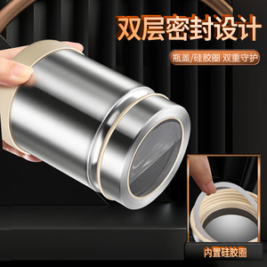 304 Stainless Steel Tea Canister Cylinder Sealed Moisture Proof Food Coffee Bean Storage Container - Product Image 4