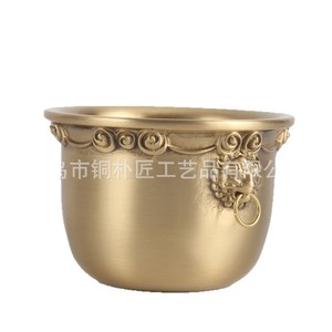 ภาชนะใส่ข้าวสารทองเหลืองบริสุทธิ์สำหรับบูชา, กระถางธูปไม้จันทน์สำหรับใช้ในบ้าน, ถ้วยน้ำมนต์, ชามสมบัติ - Product Image 5