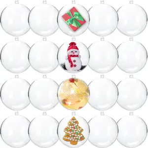 Tentures de bricolage personnalisées imprimées de luxe Nouveau produit de Noël Ornements boule en plastique pour la décoration d'arbre