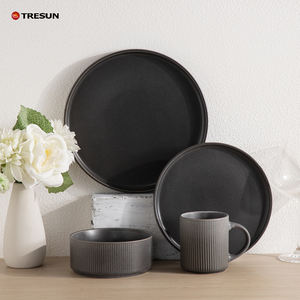 Juego de cena de gres cerámico sostenible ecológico de 6 piezas que incluye tazón y plato - Product Image 1