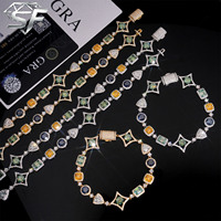 Prix usine SF Collier en argent sterling 925 style Hip Hop Iced Out VVS Moissanite Chaîne cubaine Luxe léger Unisexe