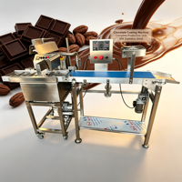 Machine d'enrobage automatique pour chocolat, bonbons, guimauves, nougats, gaufrettes, biscuits et confiseries, en acier inoxydable 304 de qualité alimentaire