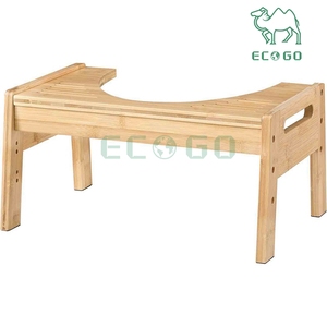 Tabouret de toilette en bambou naturel Banc de toilette étanche Tabouret de toilette de salle de bain fabriqué à la main pour adultes - Product Image 2