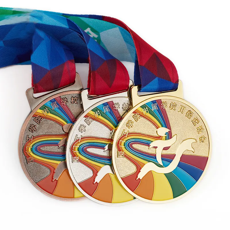 亜鉛合金ゴールドシルバーとブロンズのメダルカスタムランニングゲームコンペティションメダル