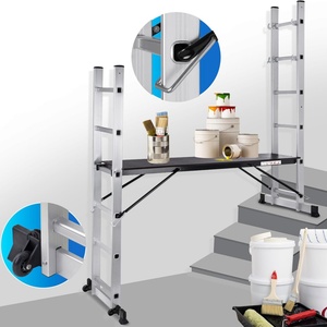 Échelles et échafaudages Deliladder, échelle d'échafaudage pliable en aluminium pratique, échafaudage avec roues - Product Image 4