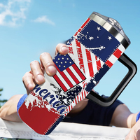 Gobelet isotherme en acier inoxydable personnalisé de 30 oz, drapeau américain, 250e anniversaire des États-Unis |   Gobelet isotherme imprimé UV patriotique |   Durable et écologique