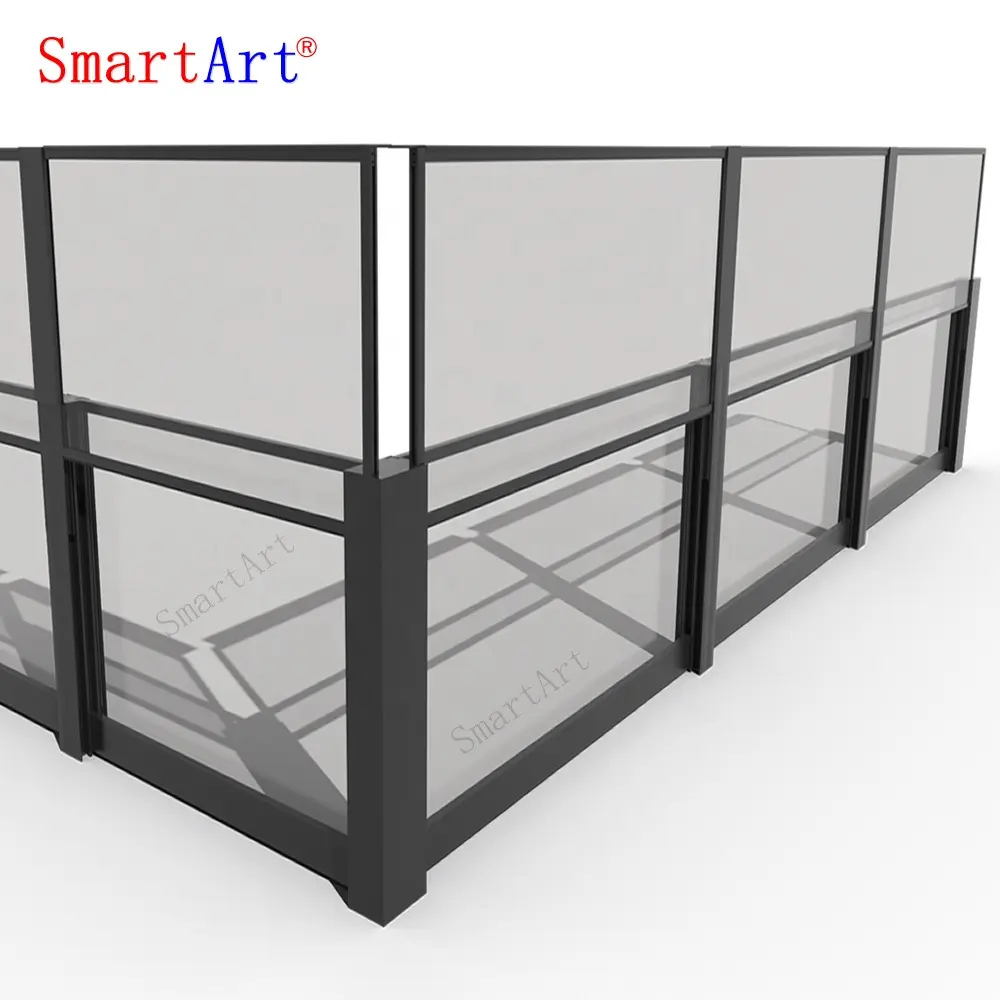 Smarmart Nieuw Design Glazen Windscherm Systeem In Hoogte Verstelbare Balustrade Reling Handmatig Glazen Schuifsysteem
