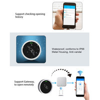 Kunci Pintu Pintar dengan Aplikasi Seluler TT Lock, Tahan Air Luar Ruangan IP66 13.56MHz Kartu IC Bluetooth Sistem Kontrol Akses RFID