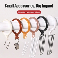 Anneaux de rideau en plastique, anneaux silencieux pour tringle à rideau romaine, anneaux multicolores pour accessoires de tringle à rideau