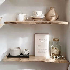 Estante de Pared de Madera Natural sin Pintar de 3 Niveles, Estilo Chic, para Almacenamiento de Cosméticos, Perfumes y <span class=keywords><strong>CDs</strong></span> - Product Image 6