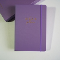 Cahier d'agenda hebdomadaire en lin violet personnalisé de 2025 à 2026 couverture A5 à couverture rigide pour emballage cadeau de liste de tâches quotidiennes annuelles