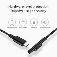 Pour Microsoft Surface Pro 3 4 5 6 Go, alimentation de type C DC PD, câble de charge rapide 15V 4A 65W 102W pour Surface Pro 3/4/5/6/7/GO