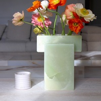 Nature Vert Onyx Marbre Vase Vert Onyx Table Pour Chambre Design Tables Décor À La Maison Pierre Onyx Boîte Bouteille
