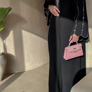 Haute qualité à la main perles Abaya EID noir Abaya Robe modeste Robe <span class=keywords><strong>Caftan</strong></span> vêtements islamiques fête musulmane Robe de soirée Ramadan - Product Image 3