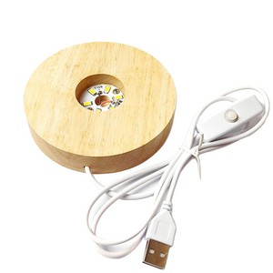 <span class=keywords><strong>Mini</strong></span> interruptor de luz nocturna LED de madera maciza DC5V USB recargable moderno redondo blanco cálido madera de goma en Stock Wholes <span class=keywords><strong>Ale</strong></span> - Product Image 5