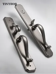 מנעול דלת וילה אירופאית יוקרה חדר ישיבות מלון מקורה מנעול דלת פוליו פתוח כפול מנעול דלת מצופה אלקטרו מנעול דלת מעץ מלא - Product Image 5