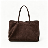 Sacs fourre-tout en daim et cuir de vachette OEM personnalisés 2026 pour femmes, style vintage, avec lacets latéraux, grande capacité, multi-compartiments, sac à bandoulière