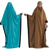Robe de prière musulmane pour femmes, jilbab long, khimar, ensemble abaya, vêtements islamiques, Ramadan, robe maxi à manches chauve-souris