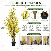 Fleurs artificielles en soie jaune hyper-réalistes de type Forsythia en gros, résistantes aux UV/au feu, pour décoration personnalisée de mariages et de maisons