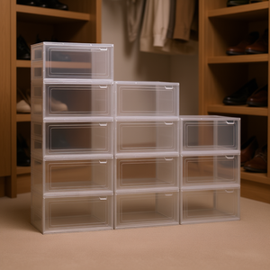 Boîtes de rangement à chaussures empilables transparentes, lot de 12, organisateur en plastique rectangulaire, boîte à chaussures portable pour l'organisation du placard - Product Image 2