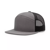 Casquettes Trucker Snapback 7 Panneaux Camouflage Noir Personnalisées avec Logo en Maille – Vente en Gros