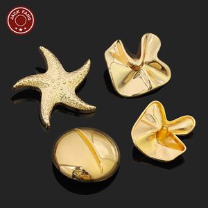 Botones Metálicos con Vástago, Botones Personalizados con Formas Irregulares de Concha, Diseño de Logotipo Grabado, Botones para Ropa - Product Image 4