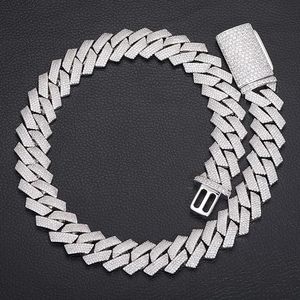 American Cubin Chain HipHop 925 Sterling Silver Moissanite Diamond CZ Colgante Oro y rodio Plateado Joyería de plata - Product Image 4