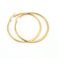 Boucles d'oreilles plates en titane, barre ronde en acier inoxydable