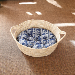 Longnew-cama de gato de ratán para mascotas, Cama de Gato de ratán Fatto a Mano - Product Image 4