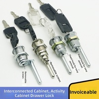 Serrure de bureau triple clé chromée argentée brillante de qualité ANSI 3 pour armoire en fer à trois tiroirs avec serrure à came