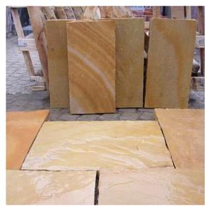 Dalles de pierre naturelle en grès jaune de Lalitpur pour revêtement mural, sol, design extérieur, cour, terrasse, allée - Product Image 6