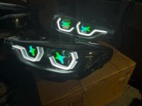 Conjunto de Faros Delanteros para BMW Serie 3 F30 F35 2012-2018, RGB Personalizado de 7 Colores, DRL Secuencial, Señal de Giro, Proyector Bi-LED