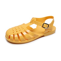 Sandales plates élégantes pour femmes, antidérapantes, respirantes, style romain, en gelée