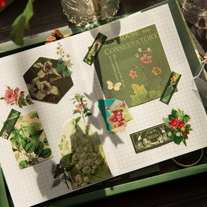 Ensemble cadeau de journal sur le thème des plantes rétro Simno, esthétique, carnet A6, papeterie <span class=keywords><strong>vintage</strong></span>, <span class=keywords><strong>kit</strong></span> de fournitures de <span class=keywords><strong>scrapbooking</strong></span> DIY 123 pièces - Product Image 4