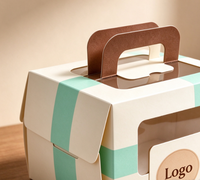 Boîtes à gâteaux pour mousse artisanale, boîte en papier biodégradable de qualité alimentaire avec poignée et fenêtre pour le thé de l'après-midi