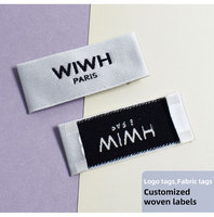 Étiquettes en tissu personnalisées avec logo imprimé, étiquettes en satin pour vêtements, étiquettes tissées avec logo, conception de logo gratuite