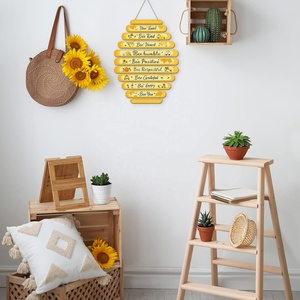 <span class=keywords><strong>ป้าย</strong></span><span class=keywords><strong>ไม้</strong></span>รูปผึ้งประดับผนังแบบเรียบง่ายของตกแต่งคริสต์มาสรูปกฎอ่อนน้อมถ่อมตนของขวัญทาสีสำหรับตกแต่งบ้านเดซี่ทานตะวัน - Product Image 4