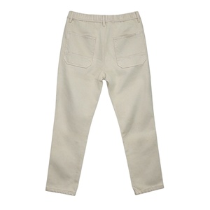 Pantalones Vaqueros para Hombre, Color Beige Jaspeado, Cintura Elástica con Cordón, Corte Relajado, Pierna Recta, Cómodos para Uso Diario, Estilo Casual Urbano - Product Image 4