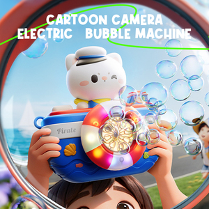 Caméra à bulles rechargeable pour enfants, machine à bulles automatique avec lumières colorées, musique, design anti-fuite pour les tout-petits - Product Image 3