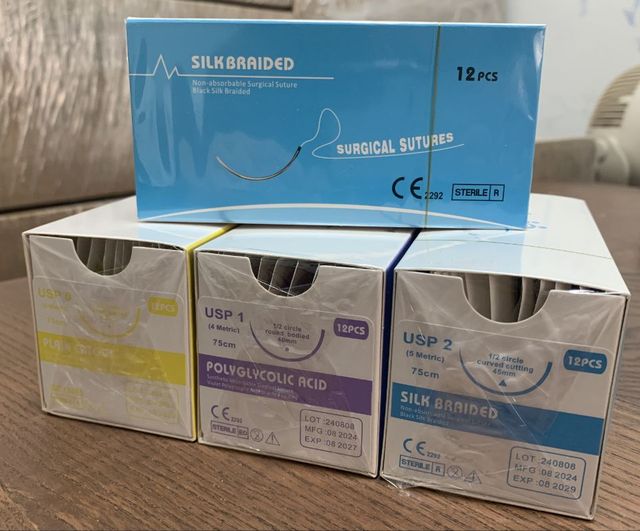 Medical Sutures PGA Silk Nylon Veterinary